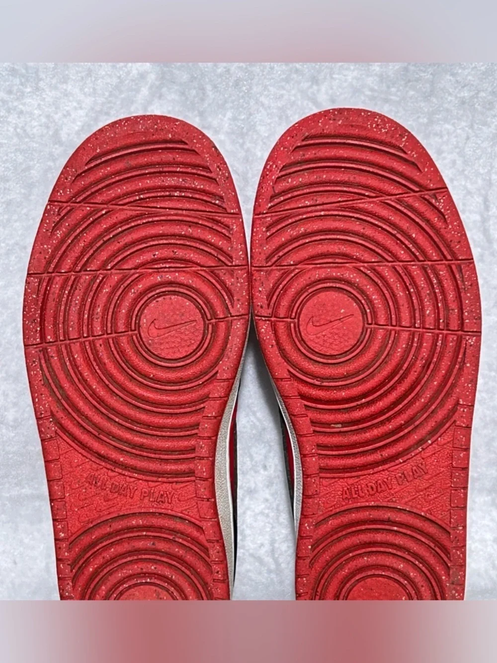Nike Big Kids Court Borough Low 2 Red/Blk Leather Athletic Sneakers Shoes SZ 4Y